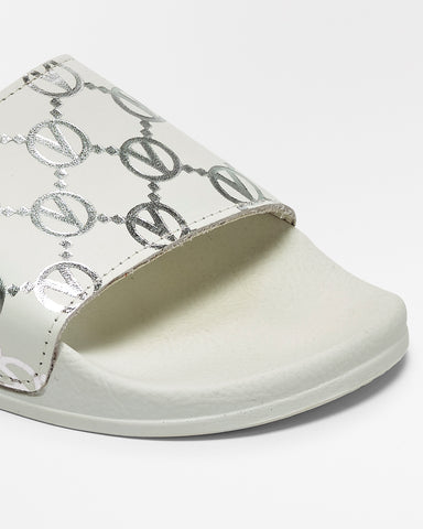 SS22 - Women's Pool Slippers - Kali - White Silver - SS22 - Women's Pool Slippers - Kali - White Silver