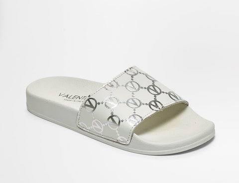 SS22 - Women's Pool Slippers - Kali - White Silver - SS22 - Women's Pool Slippers - Kali - White Silver