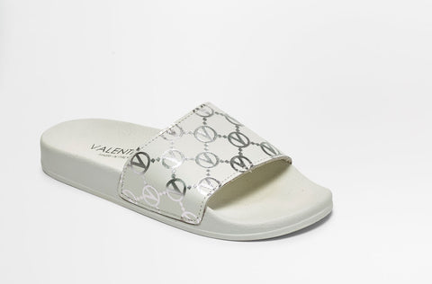 SS22 - Women's Pool Slippers - Kali - White Silver - SS22 - Women's Pool Slippers - Kali - White Silver