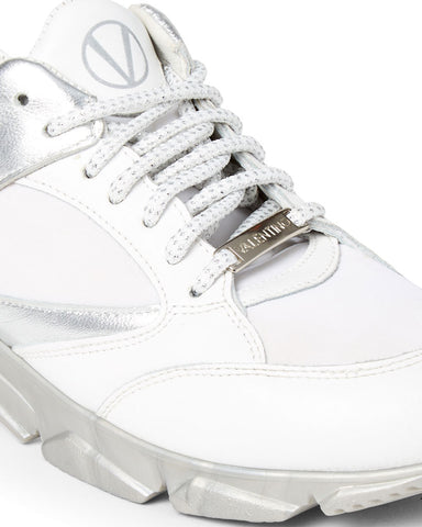 SS20 - Sneakers - Theo - White + Silver - SS20 - Sneakers - Theo - White + Silver